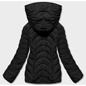 Krátká černo-šedá oboustranná dámská zimní bunda (2M-21507) černá XL (42)