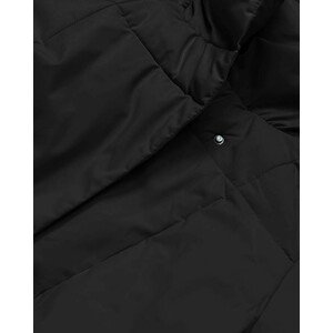 Černý dámský zimní kabát s páskem (2M-061) černá S (36)