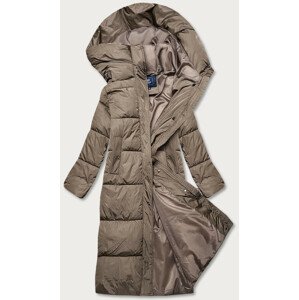 Béžová dámská zimní bunda s kapucí (AG1-J9091) béžová S (36)