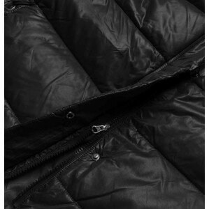 Dlouhá černá dámská prošívaná bunda (H-201) černá S (36)