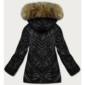 Černá dámská bunda s kapucí pro přechodné období (H-97) černá XXL (44)