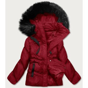 Červená dámská zimní bunda s kapucí (5M738-270) Červená S (36)