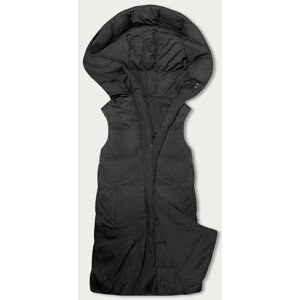 Černá oboustranná oversize vesta s kapucí (V724) černá 46