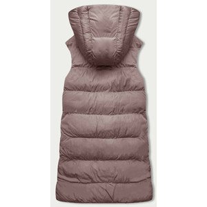 Oboustranná růžová oversize vesta s kapucí (V724) Růžová XXL (44)