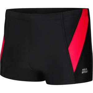 AQUA SPEED Plavecké šortky Logan Black/Red Pattern 16 XL