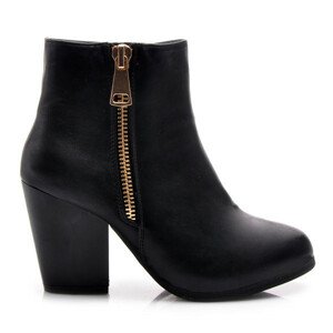 Parádní černé kotníčkové dámské boty s módním zipem 37
