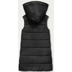 Černo-světle béžová dlouhá dámská vesta (V772G) odcienie czerni XL (42)