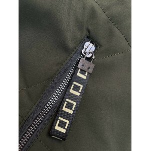 Krátká dámská bunda v army barvě se stojáčkem (5M3161) odcienie zieleni S (36)