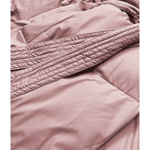 Růžová dámská zimní přeložená obálková bunda (5M737-46) růžová L (40)