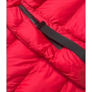 Červená dámská bunda s kapucí pro přechodné období (5M786-270) Červená M (38)