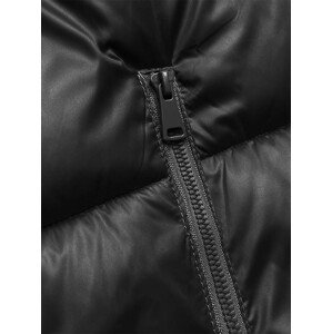 Krátká černá dámská vesta s kapucí (B8156-1) odcienie czerni XL (42)