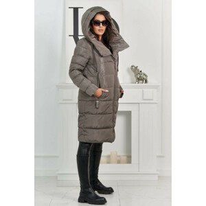 Prošívaná zimní bunda s kapucí šedý S