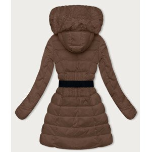 Hnědá péřová dámská zimní bunda (2M-007) odcienie brązu XL (42)