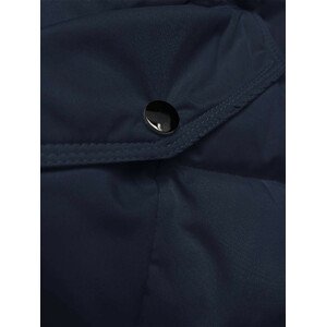 Tmavě modrá péřová dámská zimní bunda (2M-007) odcienie niebieskiego XL (42)