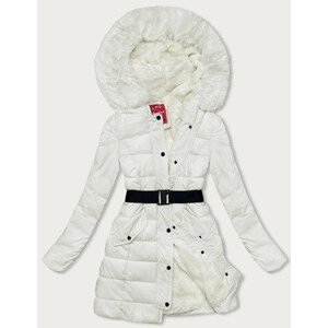 Péřová dámská zimní bunda v ecru barvě (2M-007) ecru XXL (44)