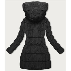 Černá zimní bunda s kapucí (2M-231) odcienie czerni XXL (44)
