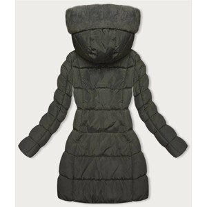 Zimní bunda v khaki barvě s kapucí (2M-231) odcienie zieleni L (40)