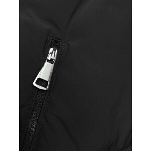 Černá zimní bunda s kapucí (LHD-23015) odcienie czerni M (38)