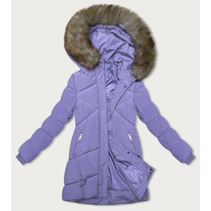 Fialová zimní bunda s kapucí (LHD-23015) odcienie fioletu L (40)