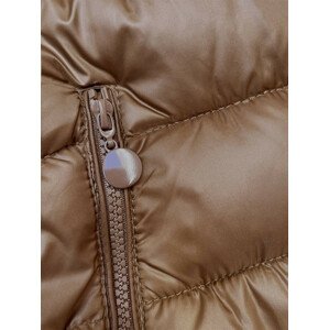 Hnědá prošívaná dámská zimní bunda s kapucí (YP-22075-101) odcienie brązu S (36)