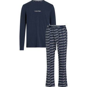 Spodní prádlo Pánské pyžamo L/S PANT SET 000NM2184EGVB - Calvin Klein