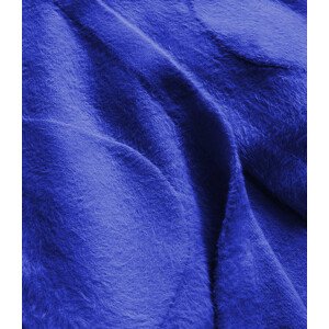 Dlouhý vlněný přehoz přes oblečení typu "alpaka" v chrpové barvě s kapucí (908) odcienie niebieskiego ONE SIZE