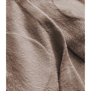 Dlouhý vlněný přehoz přes oblečení typu "alpaka" ve velbloudí barvě s kapucí (908) Béžová ONE SIZE