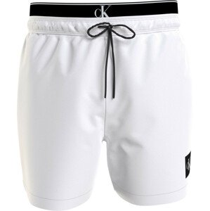 Pánské plavky Double Waistband Swim Shorts CK Nylon KM0KM00846YCD bílá - Calvin Klein XL