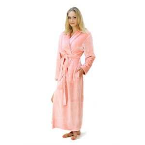 SIENA 2156 se šálovým límcem L dlouhý župan se šálovým límcem 3050 růžová perla flannel fleece - polyester