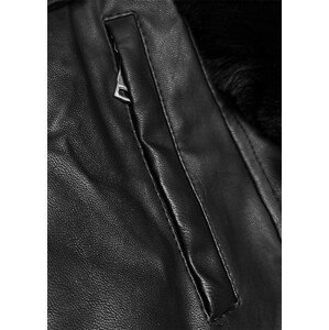 Zateplená černá bunda ramoneska s kapucí (11Z8059) černá M (38)