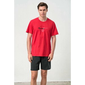 Vamp - Pánské pyžamo s krátkým rukávem RED XXL 70010 - Vamp