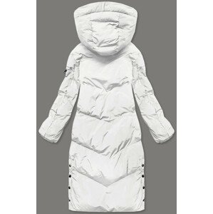Dlouhá zimní bunda v barvě ecru s kožešinovou podšívkou (2M-011) ecru XXL (44)