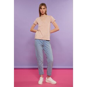 Monnari Trička Tričko s hlubokým výstřihem Světle růžová XL
