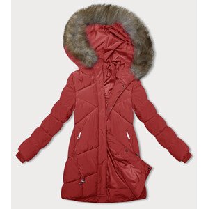Červená zimní bunda s kapucí (LHD-23015) odcienie czerwieni M (38)