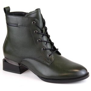 Dámské zateplené boty na podpatku W JAN253A zelené - Vinceza 38