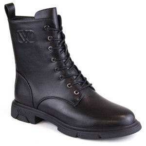 Dámské zateplené boty W PAW468 černé se šněrováním a zapínáním na zip -Filippo 37