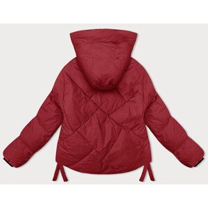 Červená dámská zimní bunda s ozdobným lemováním (3021) odcienie czerwieni XXL (44)