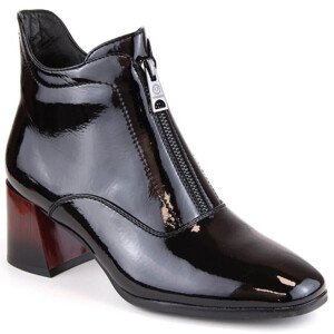Vinceza W JAN249 černé zateplené boty na podpatku se zipem 40