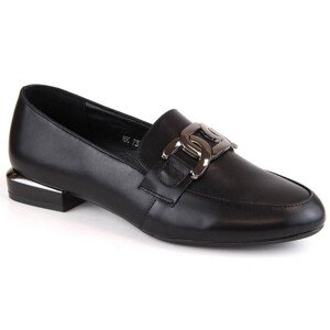Sergio Leone W SK422C černé ploché boty s řetízkem na podpatku 36