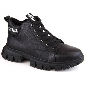 Sergio Leone W SK423 černé zateplené boty na platformě 37