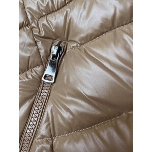 Béžová prošívaná dámská zimní bunda (V776G) Béžová XL (42)