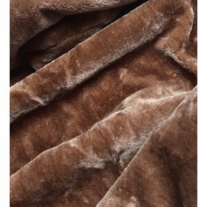 Dámská bunda v karamelové barvě s kožešinovou podšívkou (B8115-22) Hnědá S (36)