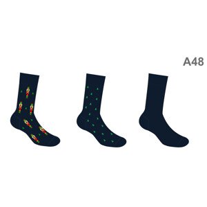 Pánské ponožky A48 (trojbalení) Námořnická modrá