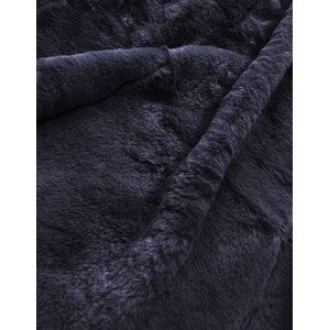 Tmavě modrá dámská zimní bunda s kapucí (2M-21308) Modrá M (38)