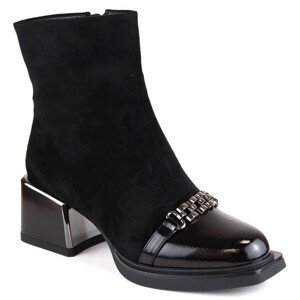 D&A S zdobené boty na podpatku.Barski Premium Collection W OLI231A černá 38