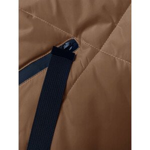 Tmavě béžová dlouhá dámská zimní bunda (5M3168-62) Béžová XL (42)