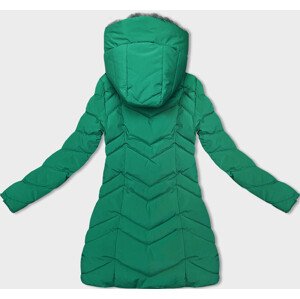 Zelená dámská zimní bunda s kožešinovou podšívkou (LHD-23023) odcienie zieleni M (38)