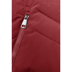 Červená dámská zimní bunda s kožešinovou podšívkou (LHD-23023) Červená XXL (44)
