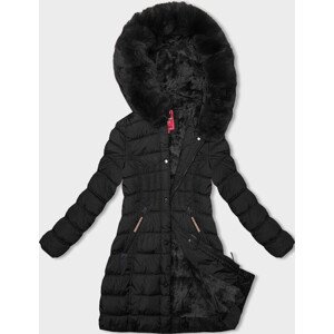 Černá dámská zimní bunda s kapucí (LHD-23013) odcienie czerni S (36)