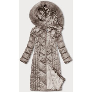 Vypasovaná dlouhá zimní bunda S´WEST v barvě cappuccino (B8201-12) béžová XXL (44)
